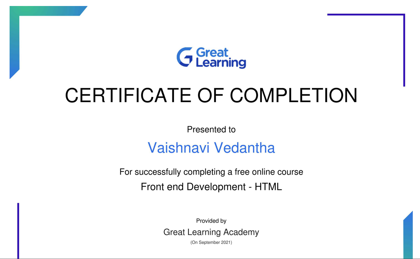 Frontend Certification