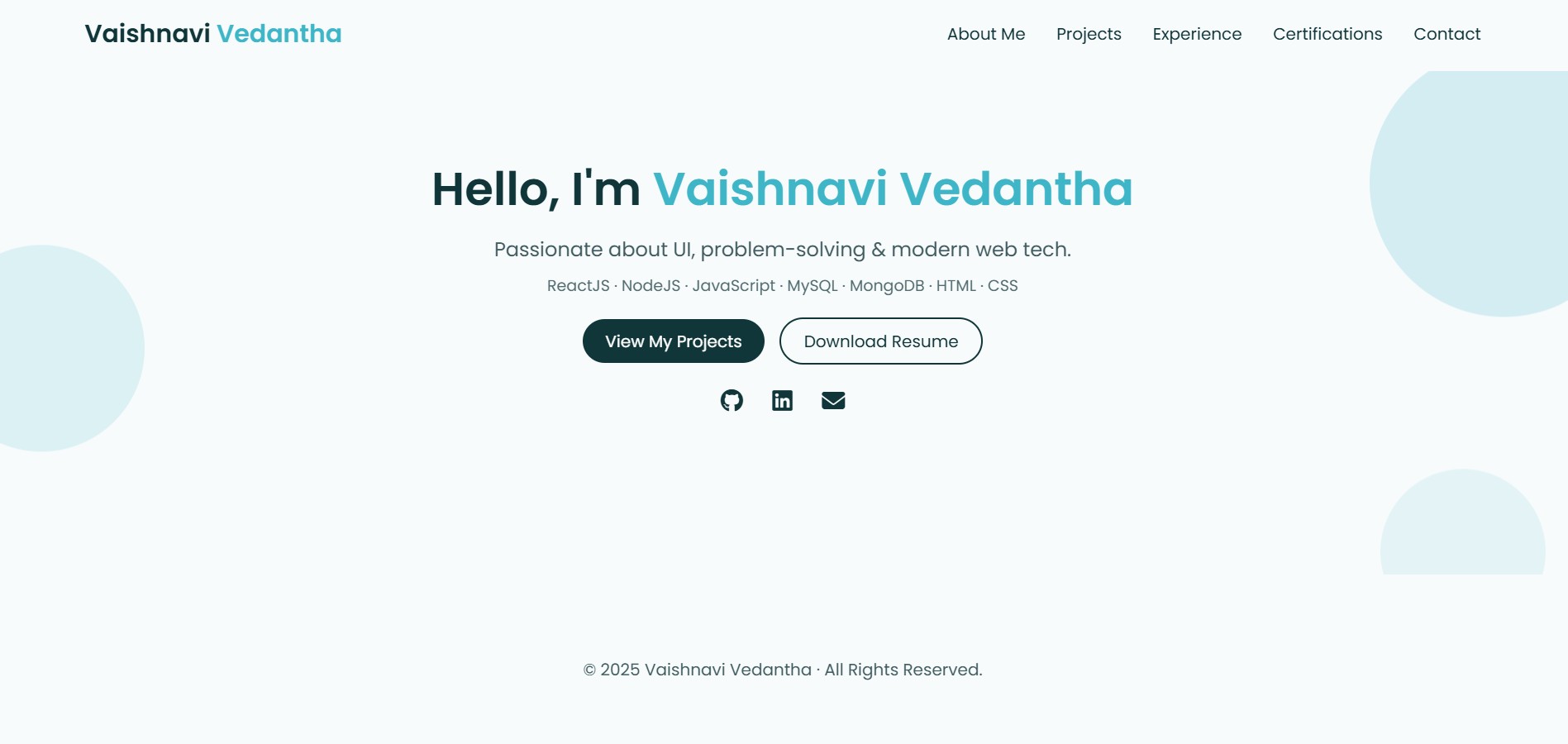 Portfolio Website Screenshot
