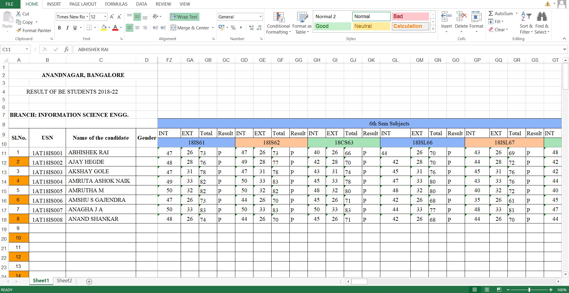 Academic Project Screenshot